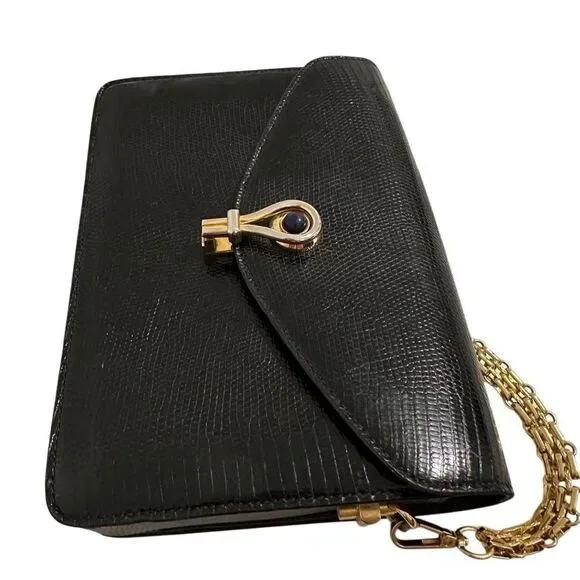 Gucci Black and Gold Leather Clutch - Picture 6 of 15